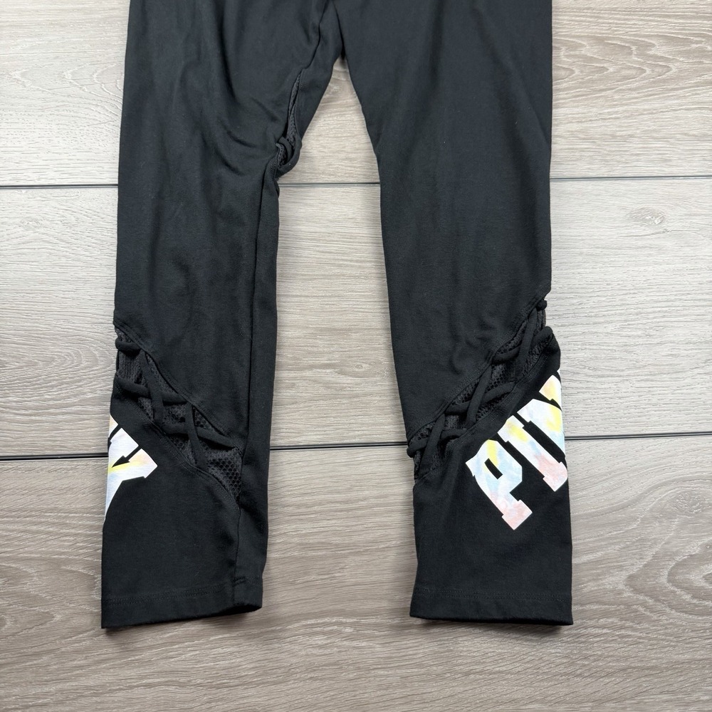Victorias Secret Pink Women's Yoga Pull On Athletic Leggings Black Large - Picture 5 of 10